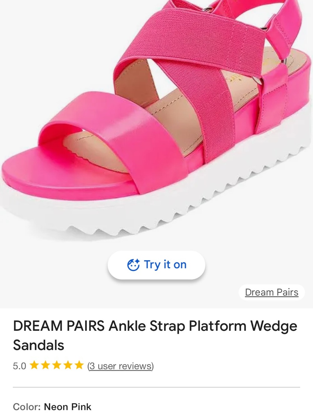 Dream Pairs Women's Hot Pink Strappy Sandals - Picture 8 of 8